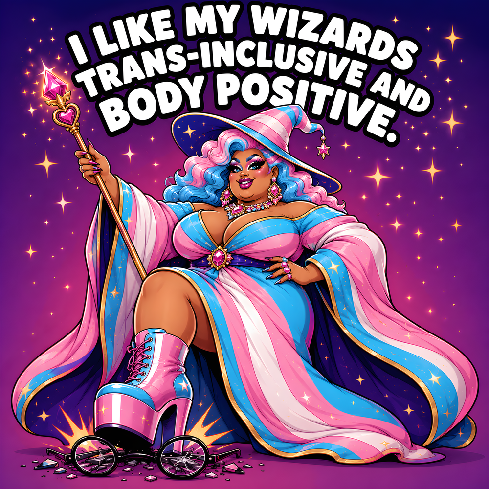 I LIKE MY WIZARDS TRANS INCLUSIVE AND BODY POSITIVE